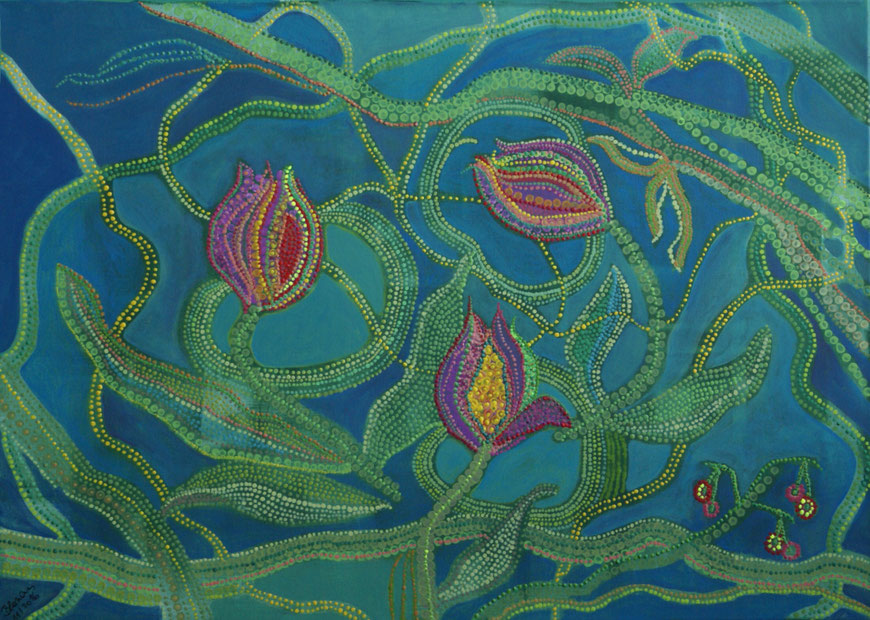 WVZ 448  Tulpenblüten 2016 Dot-Art Acryl 50x70