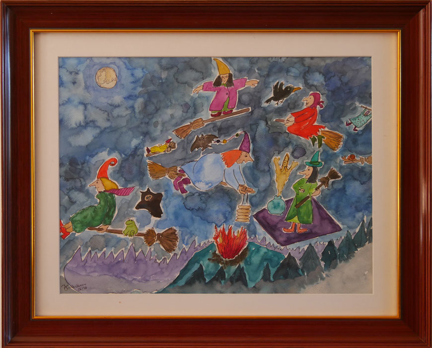 WVZ 573 Walpurgisnacht 2020 Aquarell 40x50 € 40 gerahmt