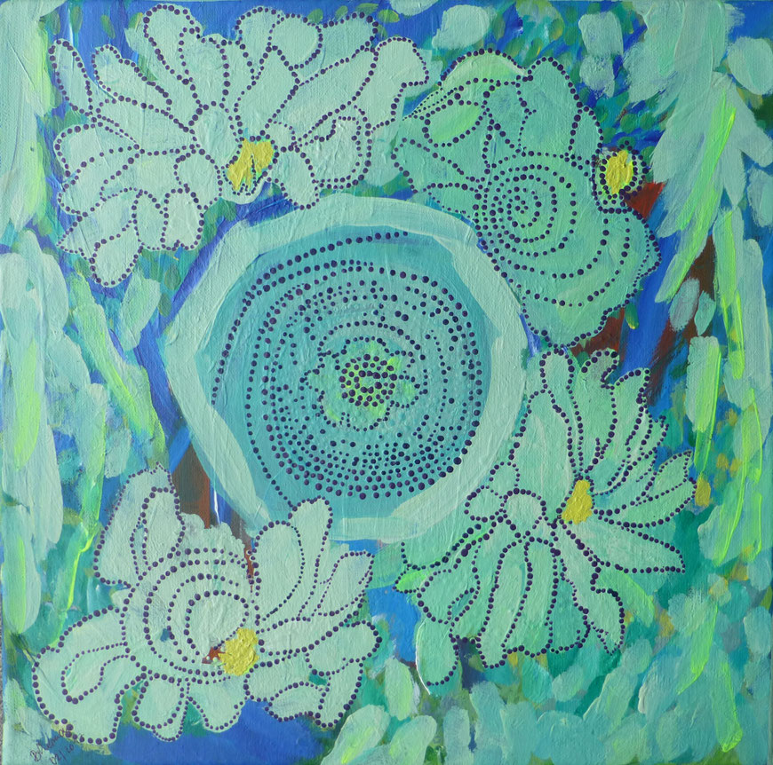 WVZ 456  Blüten 2017 Dot-Art Acryl 40x40