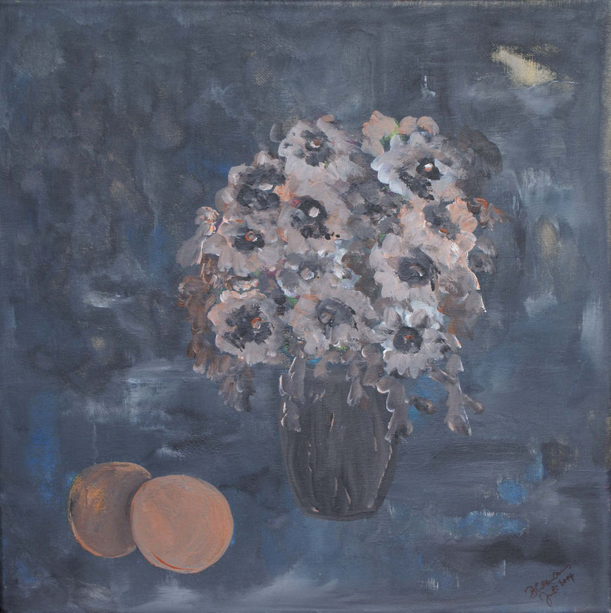 WVZ 322 2014 Anemonen mit Apfelsinen Acryl 40x40