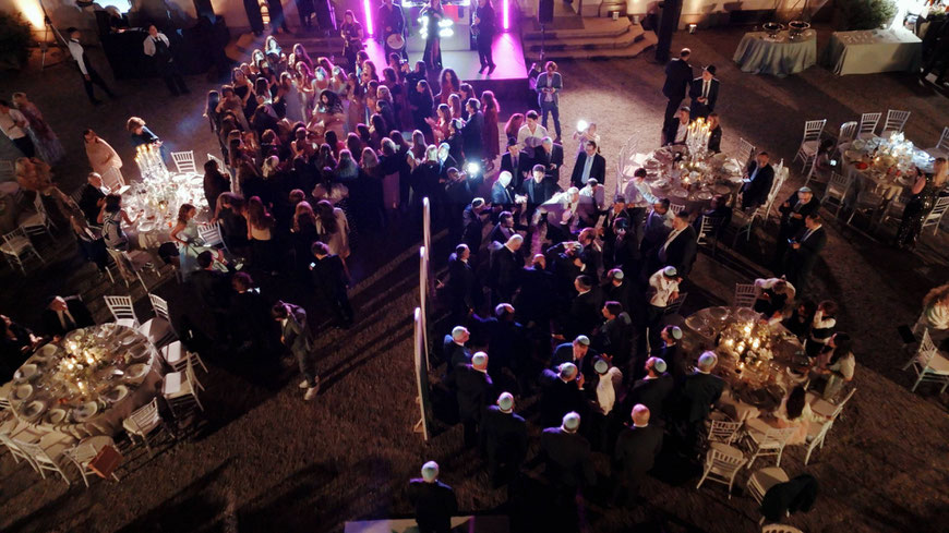 Jewish wedding ceremony at Villa Borromeo, captured in an emotional wedding video
