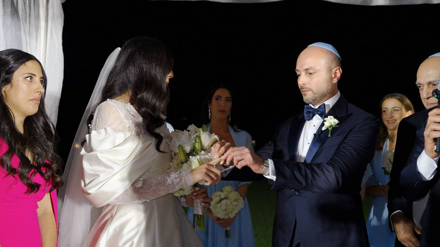 Jewish wedding ceremony at Villa Borromeo, captured in an emotional wedding video