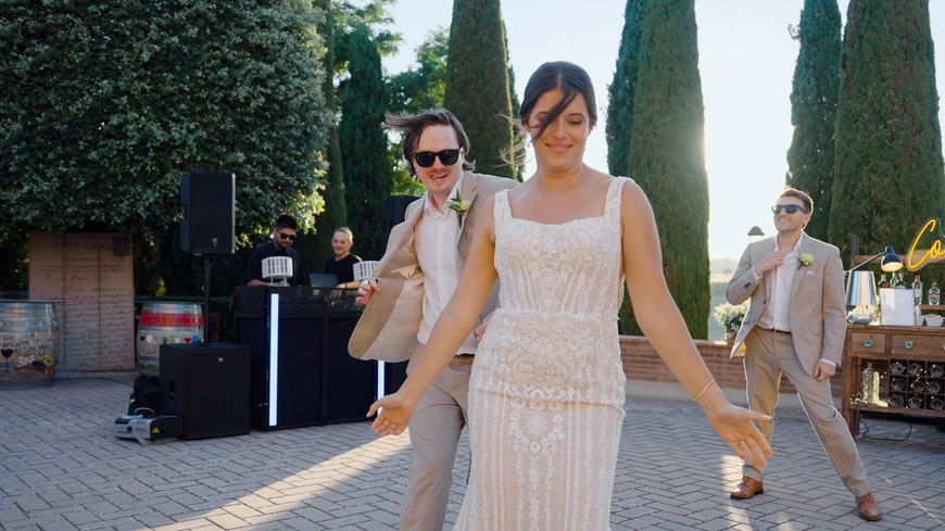 destination wedding in Tuscany at Borgo Tre Rose in Montepulciano. The reception