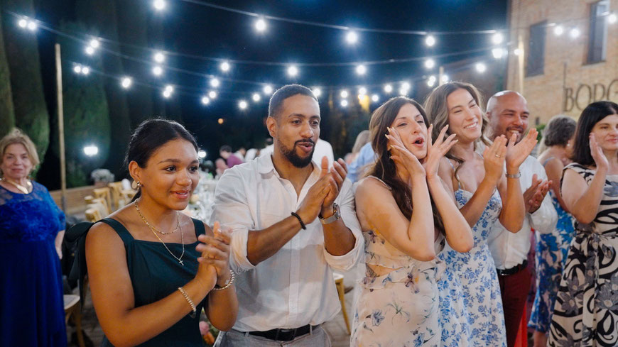 destination wedding in Tuscany at Borgo Tre Rose in Montepulciano. The first dance