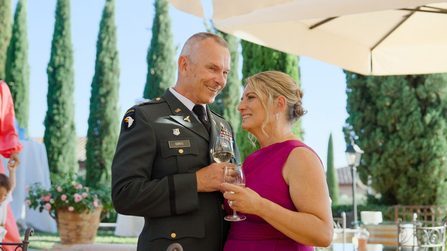 destination wedding in Tuscany at Borgo Tre Rose in Montepulciano. The aperitif