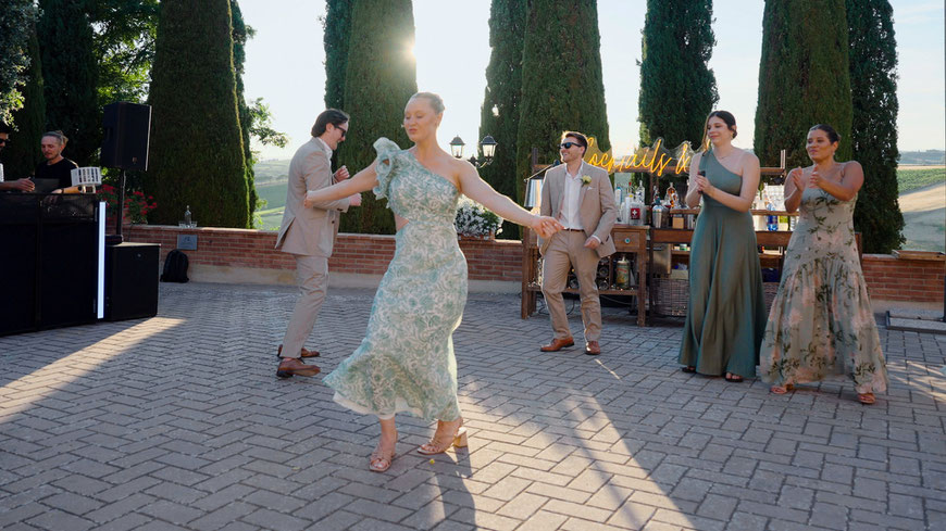 destination wedding in Tuscany at Borgo Tre Rose in Montepulciano. The reception