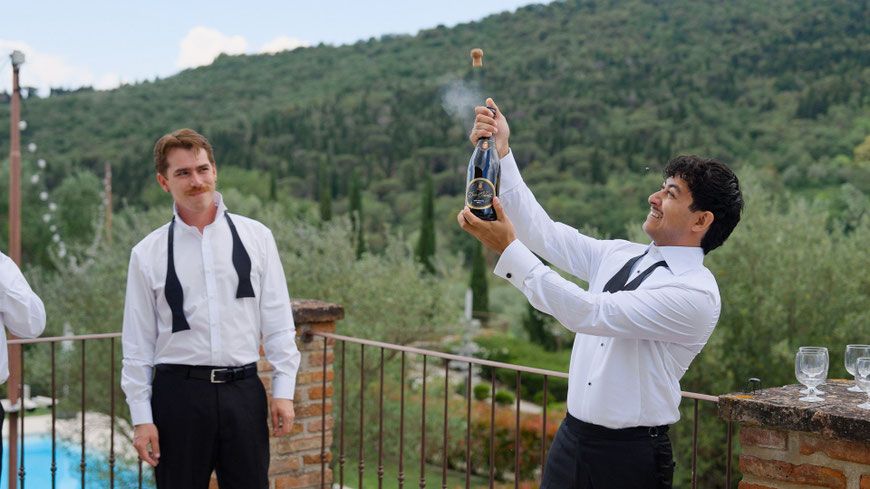 destination wedding in Umbria at Villa Baroncino a venue on Trasimeno lake. Bride getting ready