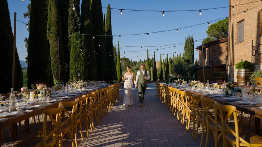 destination wedding in Tuscany at Borgo Tre Rose in Montepulciano. The reception
