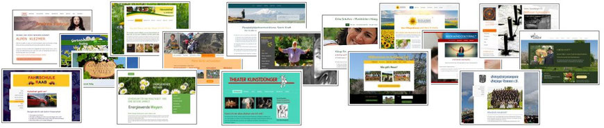 Beispiele individuell gestalteter Webseiten von Webdesignerin Elfi Weidl in HTML, mit Wordpress oder JIMDO
