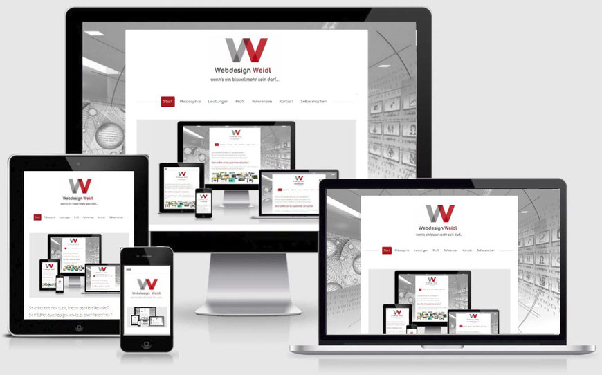 Responsive Webdesign bedeutet optimale Darstellung Ihrer Webseite auf PC, Tablet und auch Handy