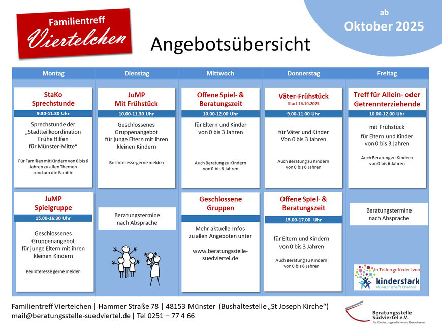 Angebotsübersicht Wochenplan Familientreff Viertelchen 05-2024