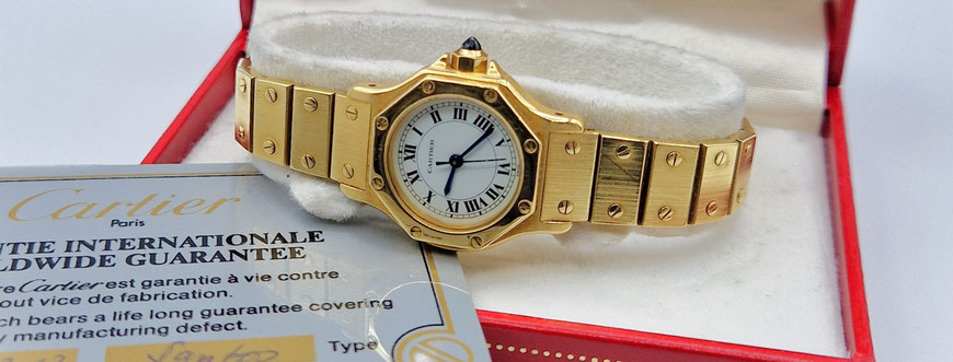 Cartier Santos Uhr Gold kaufen M.Franke Mühldorf