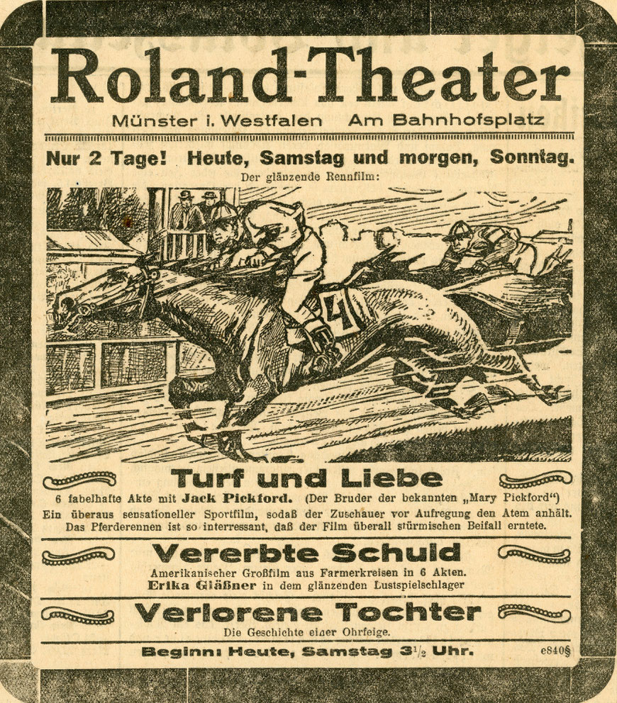 Im Roland-Theater liefen Stummfilme