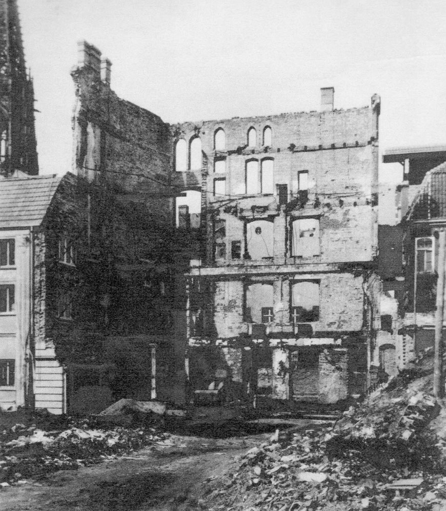 Weinhandlung Niemer – rückwärtiges Gebäude Syndikatgasse 4/5 im Jahre 1945
