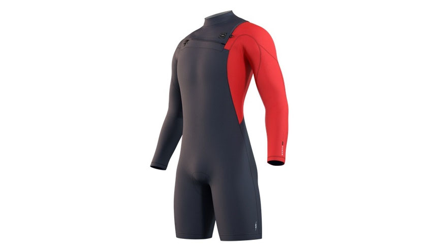 Mystic Marshall Longarm Shorty 3/2mm Fzip Navy Red bei WindSucht im Angebot