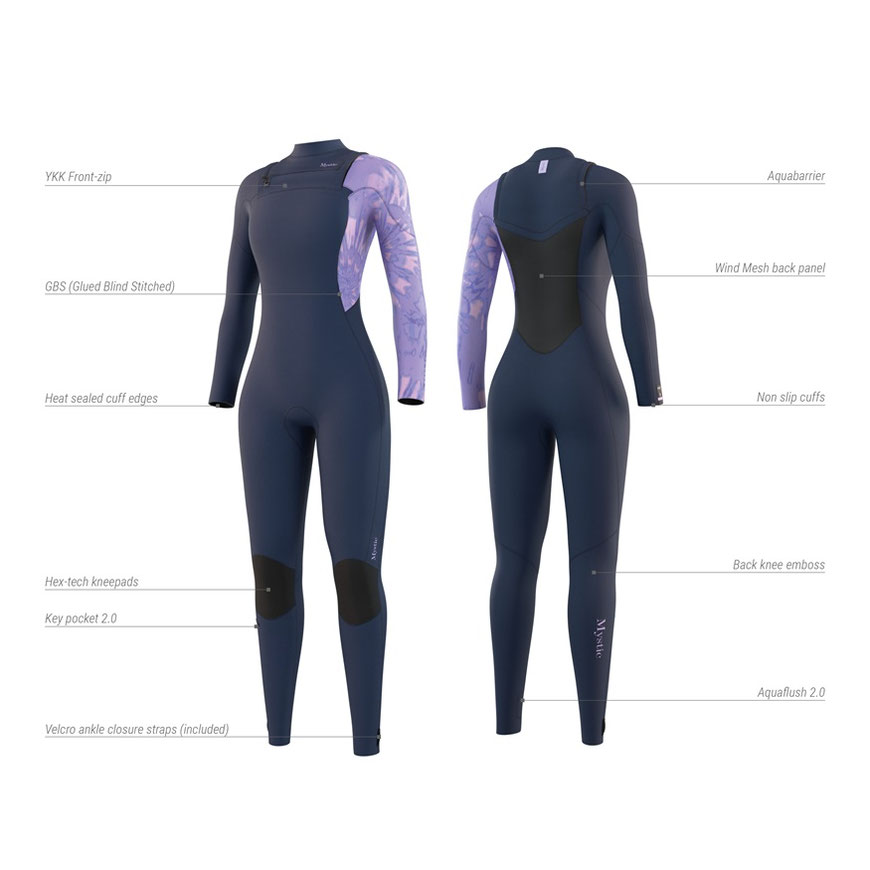 Mystic Jayde Fullsuit 5/4mm Fzip Women 2023 Navy Wetsuits bei WindSucht