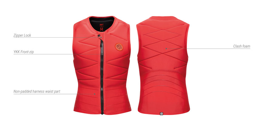 Mystic Ruby Impact Vest Fzip Women Black Details