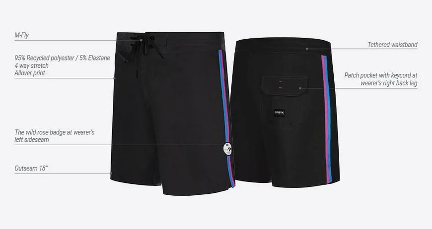 Mystic The Wild Rose Boardshort Black im Detail bei WindSucht