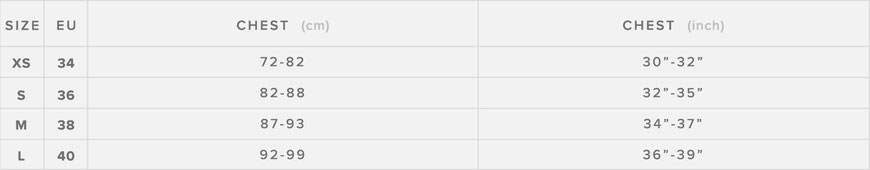 Sizechart Star Vest Women