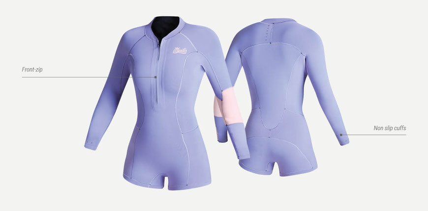 Lunar Longarm Shorty 2-2mm Fzip Women Pastel Lilac bei WindSucht