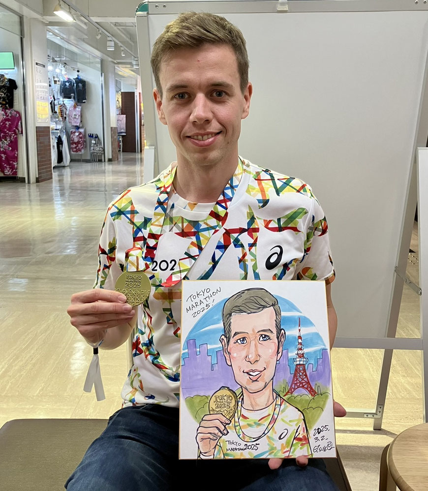 高橋エツコ作品 似顔絵 東京タワー