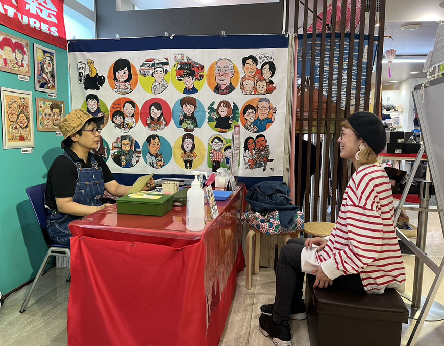 東京　似顔絵チームタワーズ　現場 Tokyo caricature