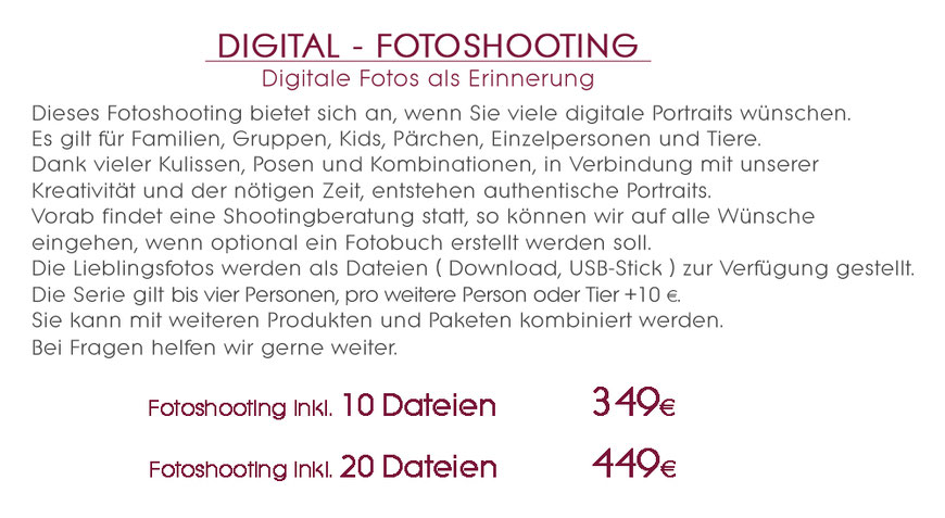 Fotoshooting im Fotostudio Flic Flac und alle Dateien erhalten
