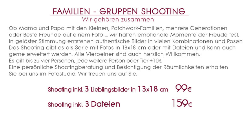Familienfotos im Fotostudio Flic Flac in wunderschönen Hintergrundkulissen. 