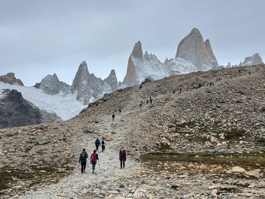 Laatste kilometer hike naar Laguna de los Tres
