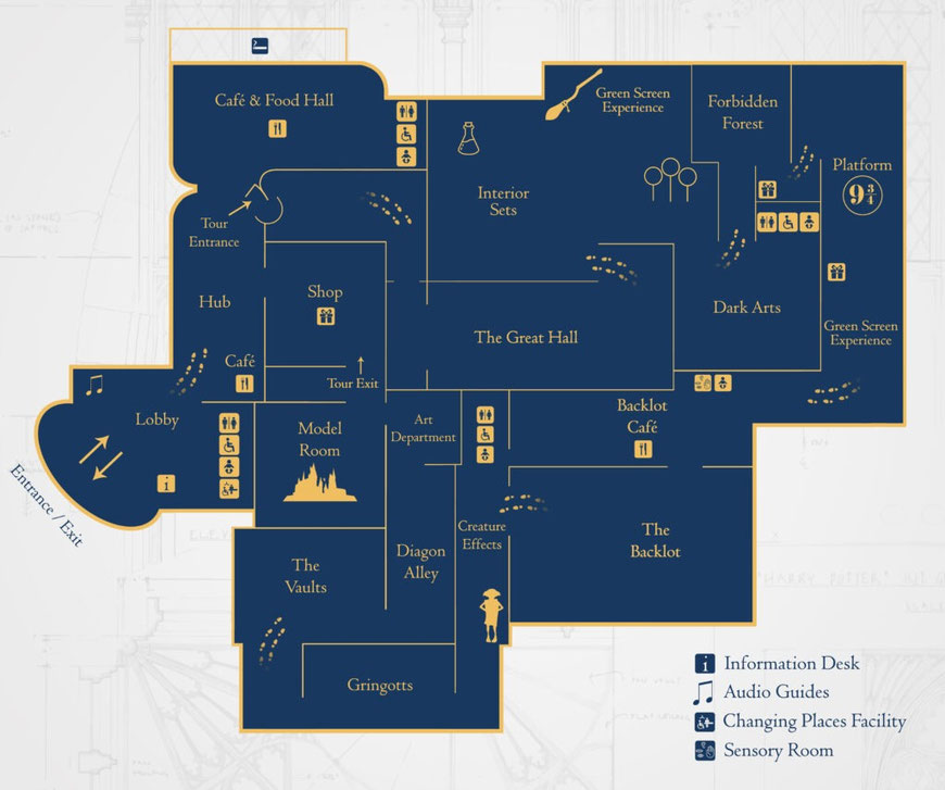 Plattegrond Harry Potter Studio Tour
