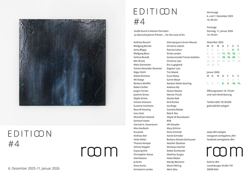 Andreas Keil, Einladung, Editioon 4, Galerie R8m, Köln, 2025