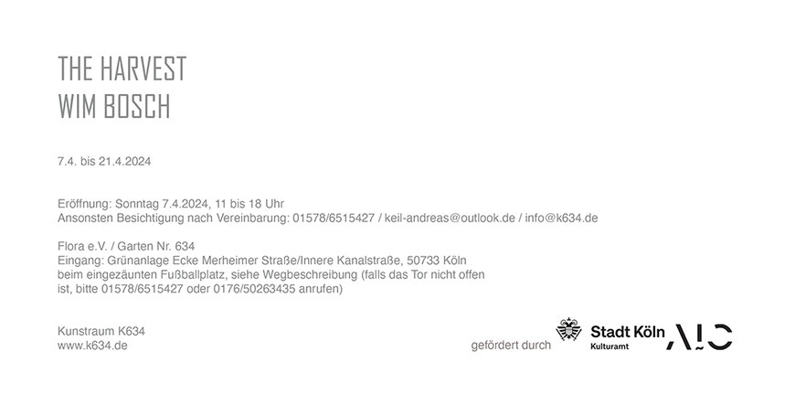 Georg Schmidt, Und Dein Grün, Einladung, Ausstellung, Kunstraum K634, Köln, Kurator Andreas Keil, 2022