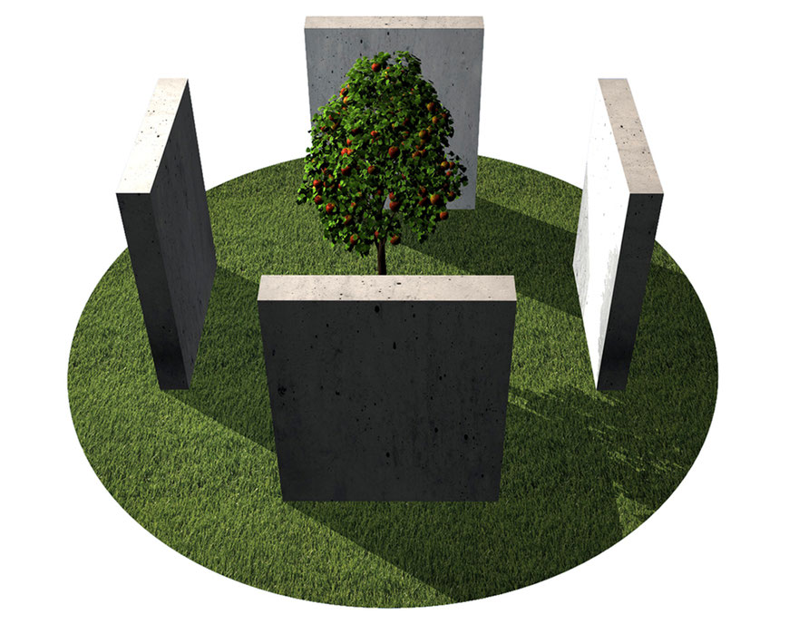 Wettbewerbsbeitrag "Der Apfelbaum" von © Daniel Böttcher 2022 - Entwurf für einen Corona-Denkort, ars LITURGICA, Essen