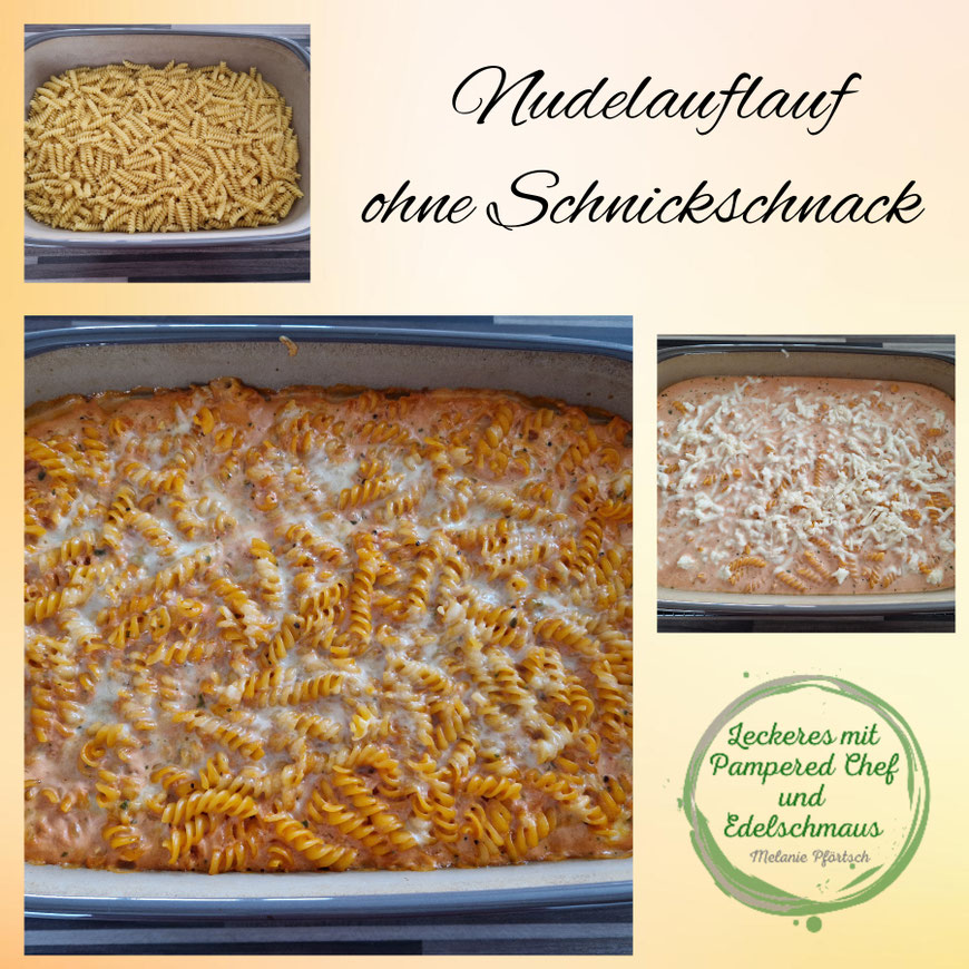 Nudelauflauf ohne Gedöns Schnickschnack große Ofenhexe Stoneware Pampered Chef