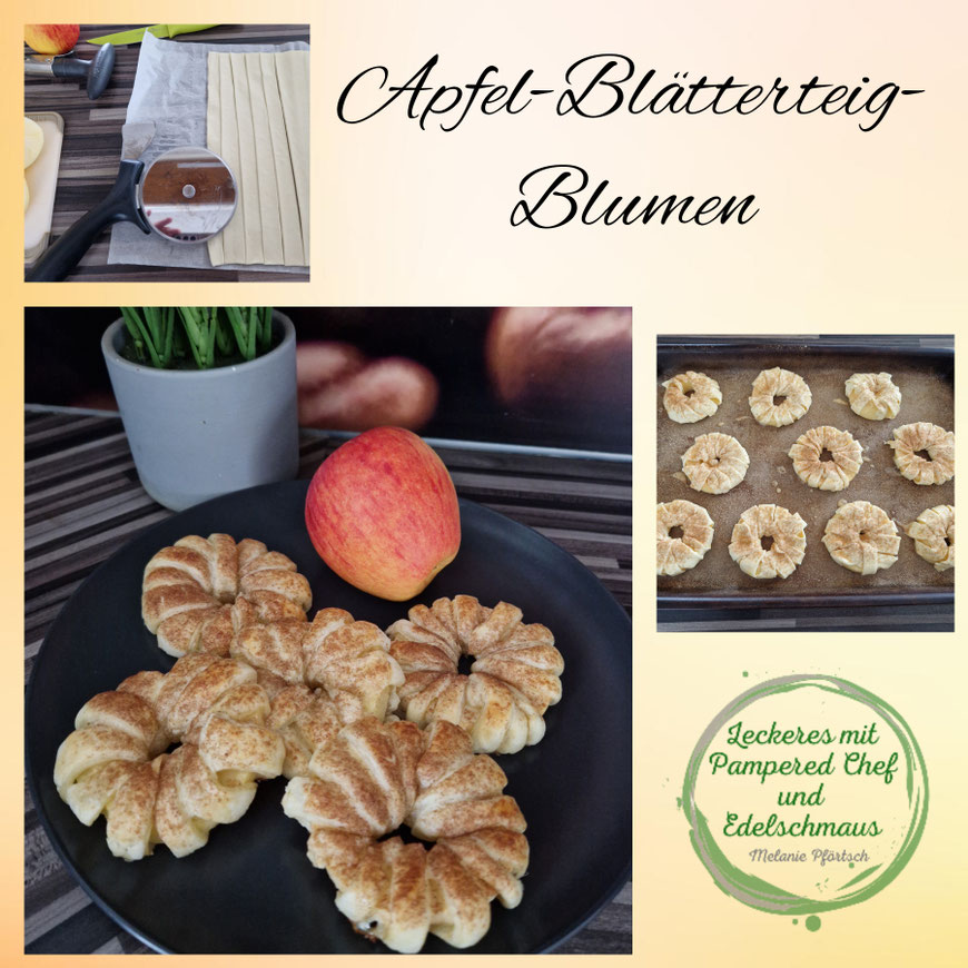 Apfel-Blätterteig-Blumen