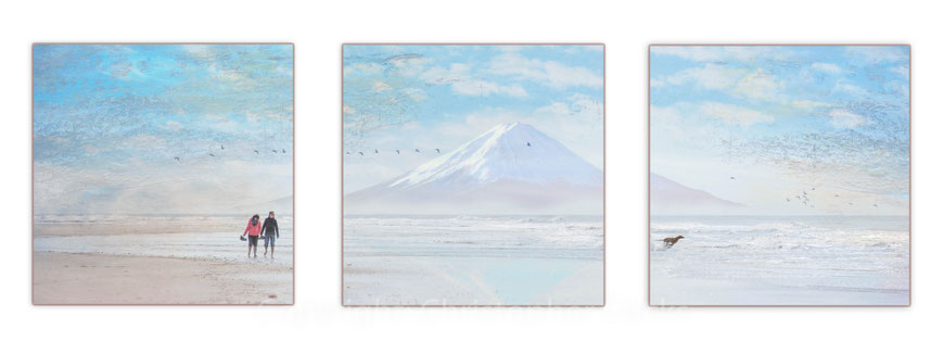 beach-trio, 2019, 1/5, 3 mal 60 x 60cm, Alu Dibond