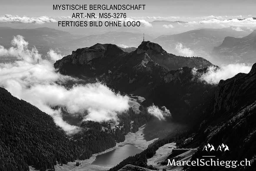 Wandbild, Mystische Berglandschaft, Nebel, Hoher Kasten