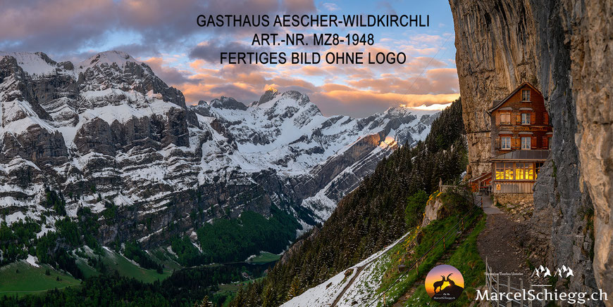 Marcel Schiegg, Wandbild, Berggasthaus Aescher, Wildkirchli, Ebenalp, Alpstein, Bilder Gasthaus Aescher