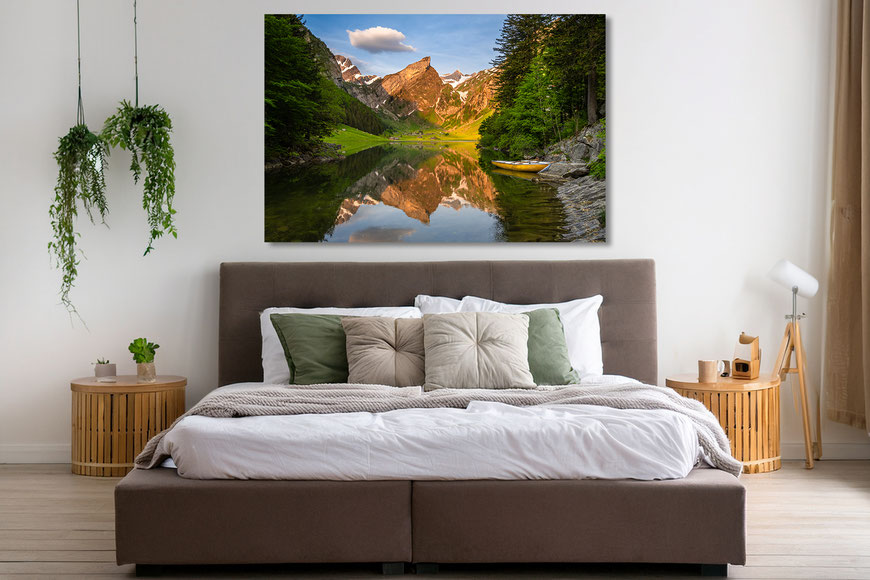 Marcel Schiegg, Marcel Schiegg Fotografie, Wandbild, Wandbilder, Wanddekoration, Leinwandbild, AluDibond, Seealpsee, Alpstein, Alpsteinfotograf