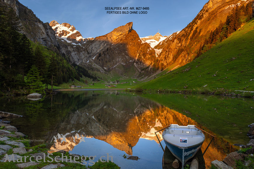 Marcel Schiegg, Marcel Schiegg Fotografie, Wandbild, Wandbilder, Wanddekoration, Leinwandbild, AluDibond, Seealpsee, Alpstein, Alpsteinfotograf