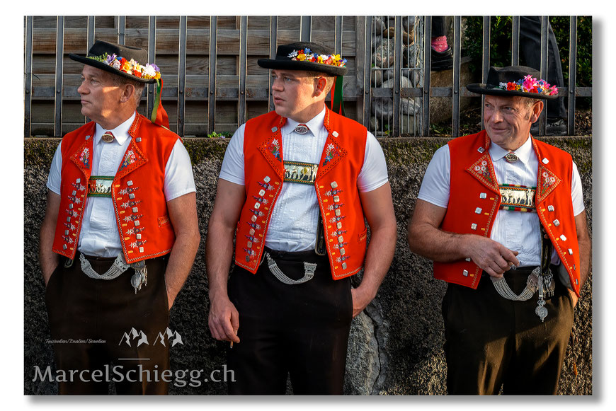 Appenzell, Appenzeller Tracht, Appenzellerland, Beschlagener Hosenträger, Brauchtum, Herbst, Marcel Schiegg, Menschen, Oktober, Rotes Brusttuch, Schweiz, Tracht, Tradition, Uhrenkette, Vechschau, Viehschau