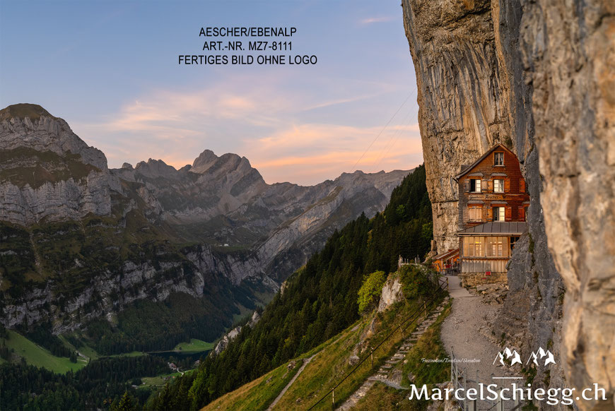 Marcel Schiegg, Marcel Schiegg Fotografie, Wandbild, Wandbilder, Wanddekoration, Leinwandbild, AluDibond, Aescher, Berggasthaus Aescher, Wildkirchli, Alpstein, Alpsteinfotograf