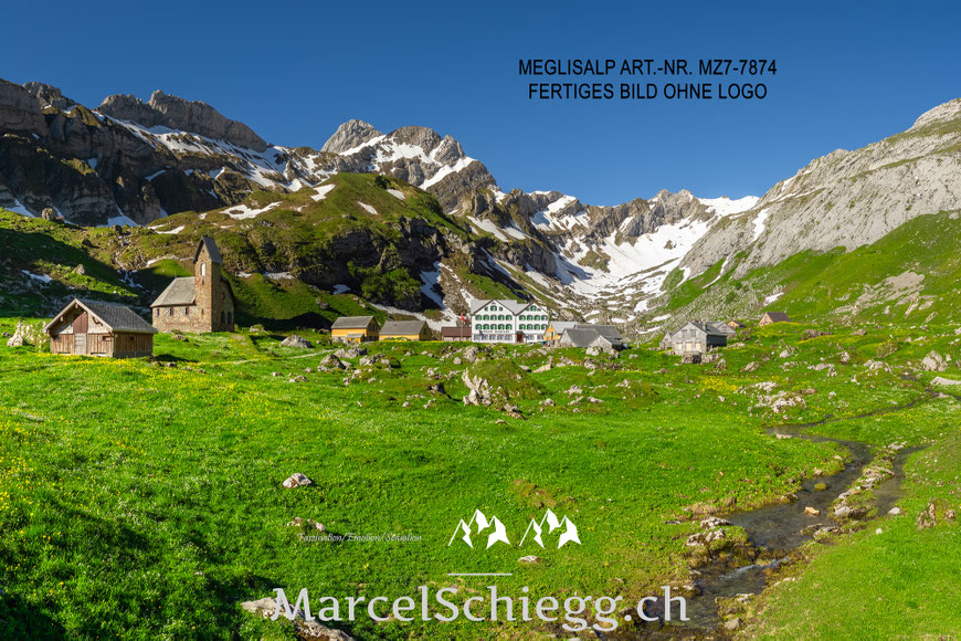 Marcel Schiegg, Marcel Schiegg Fotografie, Wandbild, Meglisalp, Alpstein, Leinwandbild, Alu Dibond, FineArt, Appenzellerland