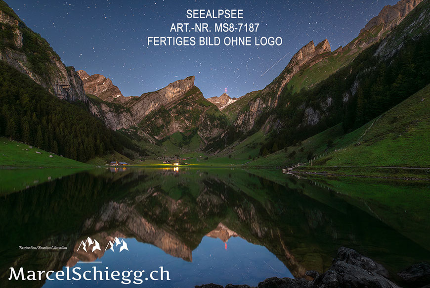 Marcel Schiegg, Seealpsee, Seealpsee bei Nacht, Alpstein
