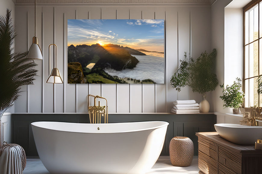 Marcel Schiegg, Fotografie, Wandbilder, Hoher Kasten, Ruhesitz, Sämtisersee, Alpstein, Appenzellerland, Appenzell, Schweiz