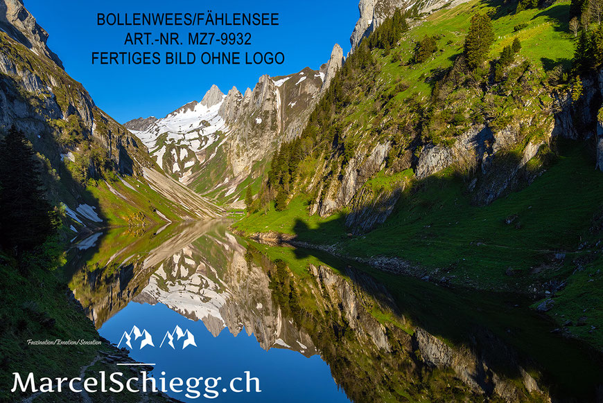 Marcel Schiegg Fotografie, Fählensee, Bollenwees, Berggasthaus Bollenwees, Fälensee, Bergsee, Spiegelung