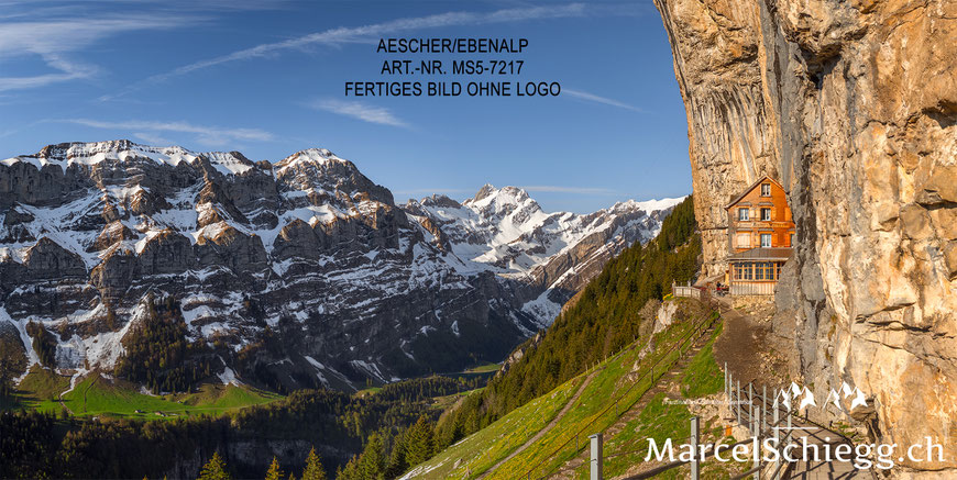 Marcel Schiegg, Fotografie, Aescher, Berggasthaus Aescher, Panorama, Ebenalp, Meglisalp, Appenzell, Appenzellerland, Alpstein