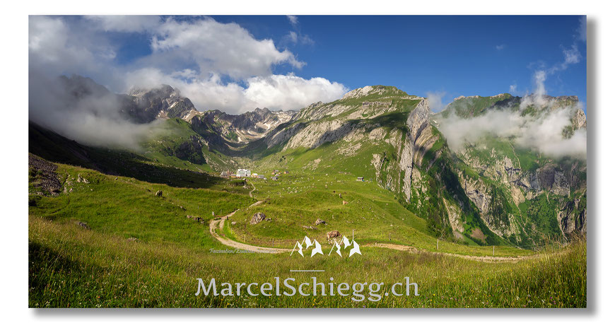Meglisalp, Panorama, Alpstein, Appenzell, Appenzellerland, Rotsteinpass, Altmann, Marcel Schiegg, Berggasthaus Meglisalp