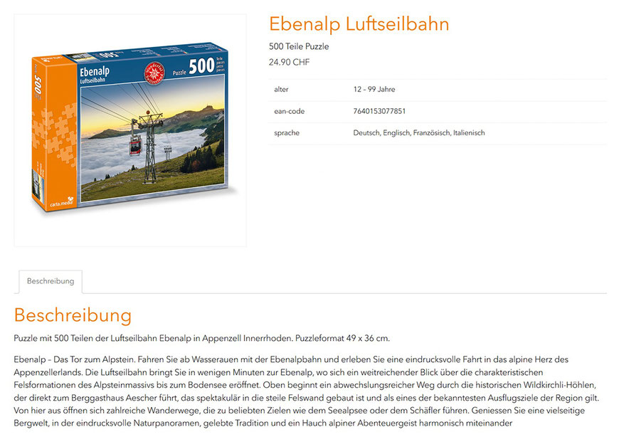 Marcel Schiegg, carta.media, Puzzle, Ebenalp, Luftseilbahn, Alpstein, Appenzell, Appenzellerland