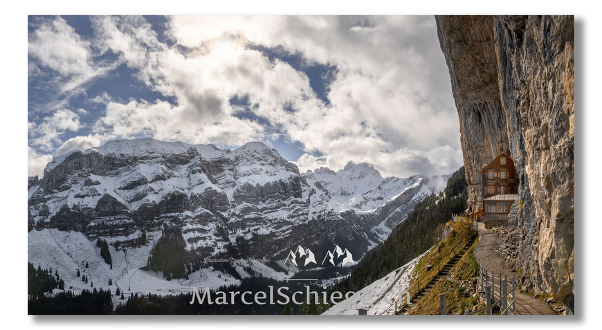 Aescher, Wildkirchli, Ebenalp, Alpstein, Appenzell, Marcel Schiegg, Berggasthaus Aescher, Herbst, Appenzellerland, Pfefferbeere, Panorama